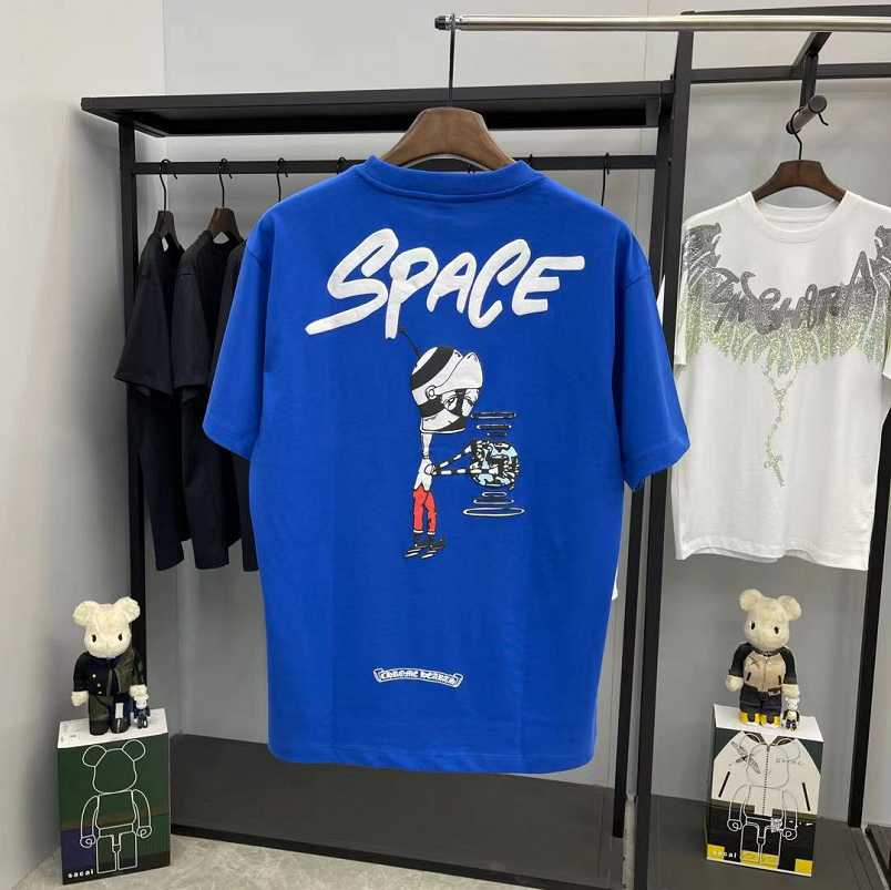 

Chao Brand 2021 Spring and Summer New Ch Cro Hand Drawn Cartoon Graffiti Printed Letter T-shirt, Unisex Short Sleeve, Black;gray