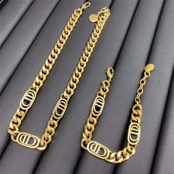 

The same temperament CD letter necklace bracelet1, Silver