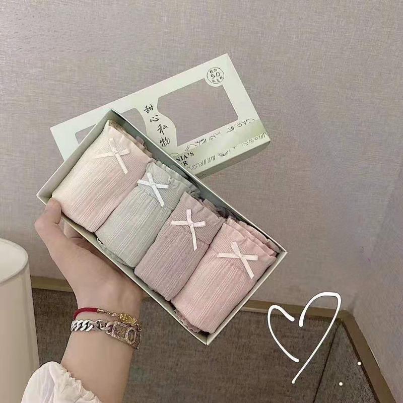 

Women's Panties Boxed 5.0 Plant Banlangen Graphene Cotton Moisturizing, Antibacterial, Moisture Guiding, Hip Lifting Bow Underwear, Black;pink