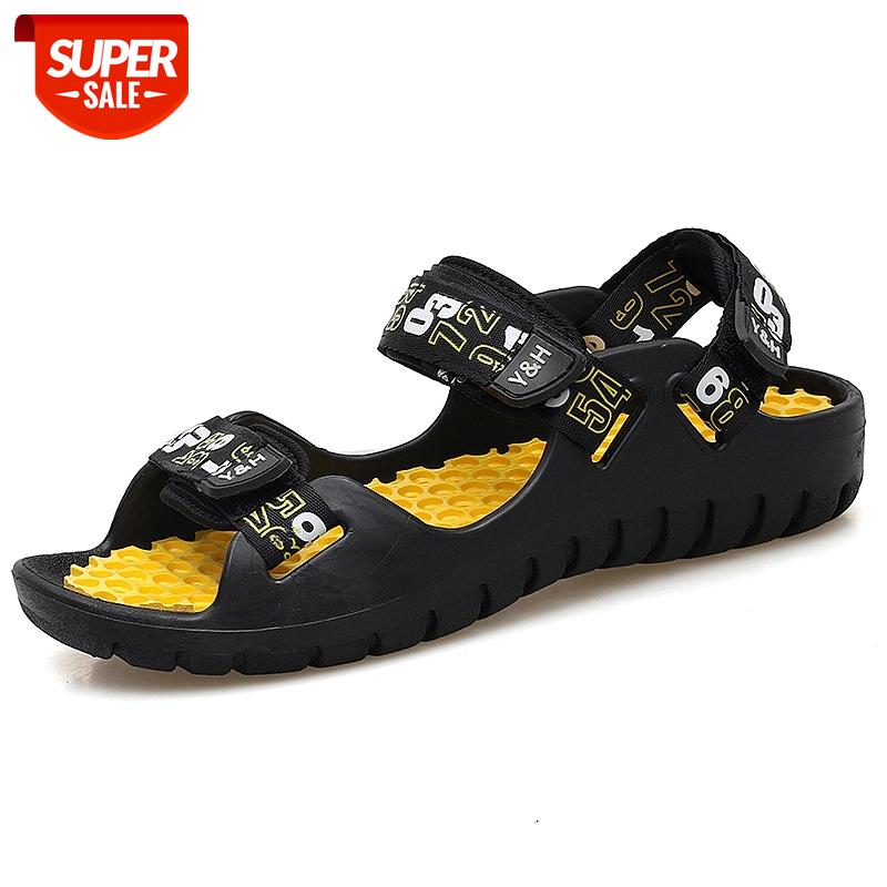 

Summer Sandals Men Fashion Designers Sandalias Beach Shoes Men's Shoes Causal Outdoor Roman Slippers #jv4s, Black