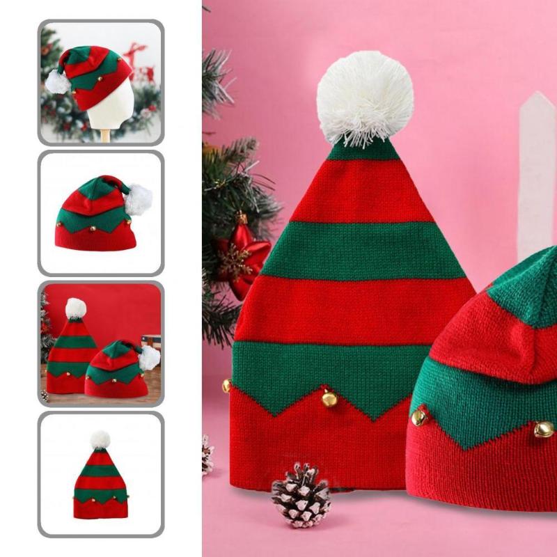 

Party Hats Holiday Great Crochet Warm Toddler Hat Christmas Wavy Stripes For Daily Wear