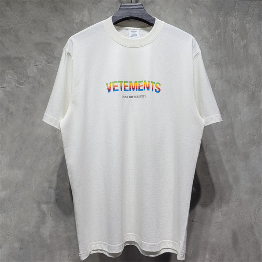 

2021 New Vetements Raiow T-shirt Men Women Think Differently Letters Printing Embroidery Tee Vtm Tops Is8n, 20