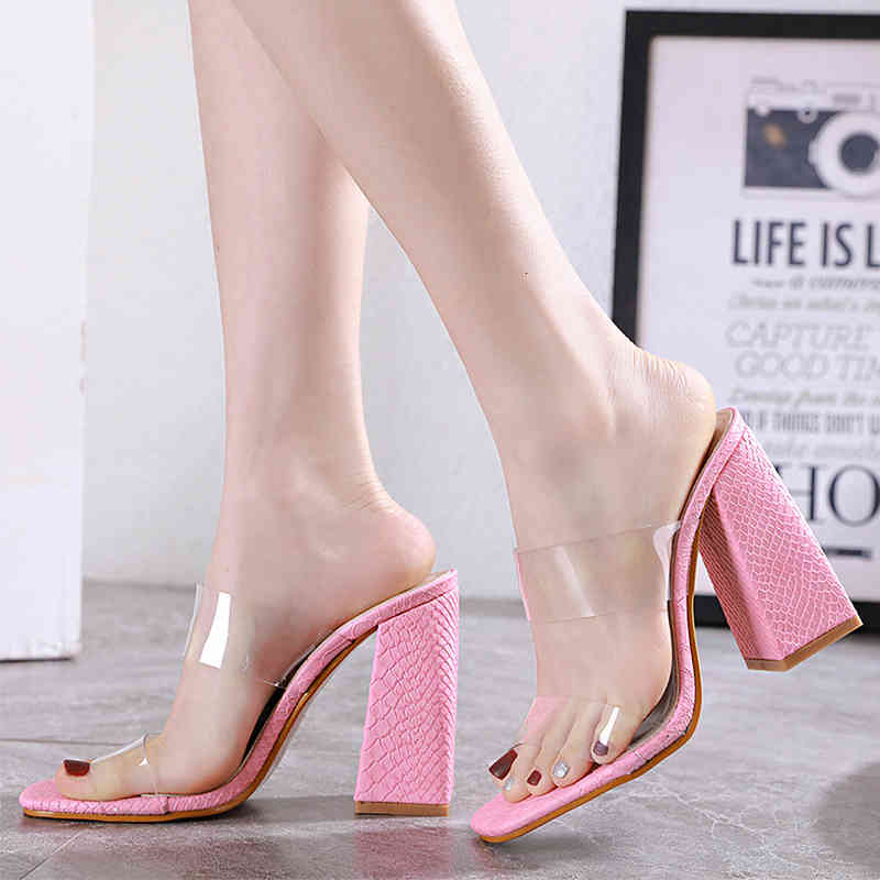 

sandals summer new style pink sweet square toe open women's fashion party model high heels tnr5, Black