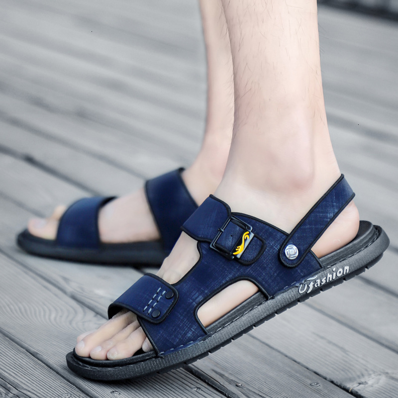 

open Sandals Men's shoes summer toe casual sandals men's deodorant sports beach trend buckle slippers EF7W, 1# shoe box