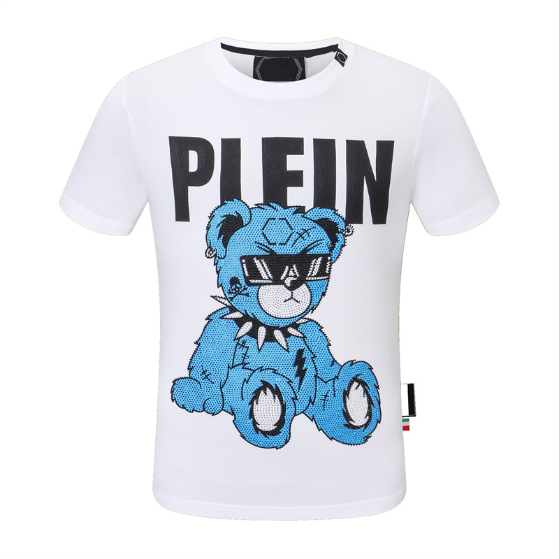 2021 Summer Plain Men's T-Shirts Cotton Women Clothes Funny Short Sleeve O Neck Tees Printing Phillip T-Shirts PP Size :M-L-XL-XXL-XXXL-image-711358718