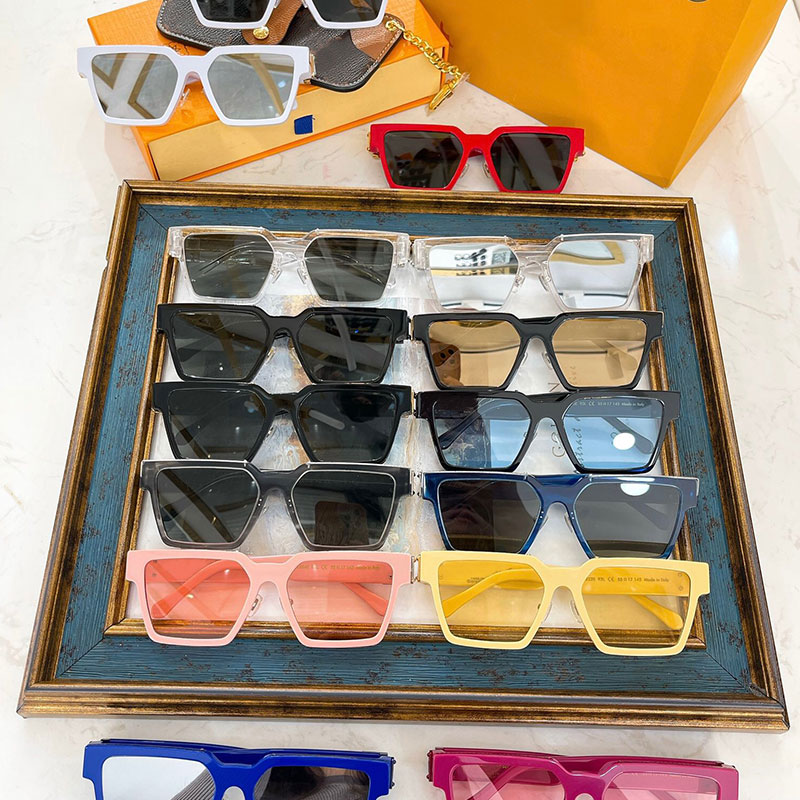 

Sunglasses Z1358eE Clear Millionaire sunglassess Mens Womens Square Frame Color Black Sun glasses Mens Business Car Driving UV400 Goggles Box