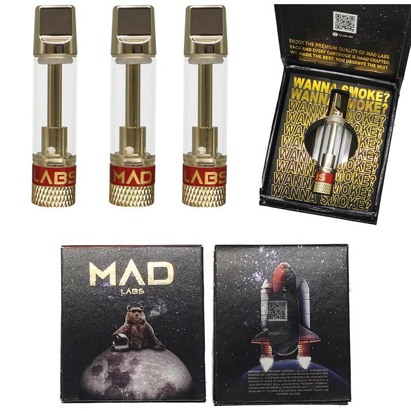 

MAD LABS Vape Cartridges 0.8ml Carts 510 Thread Battery Thick Distillate Atomizers Oil Vapes Syringe 1ml Custom Packaging Colors Empty Dispo