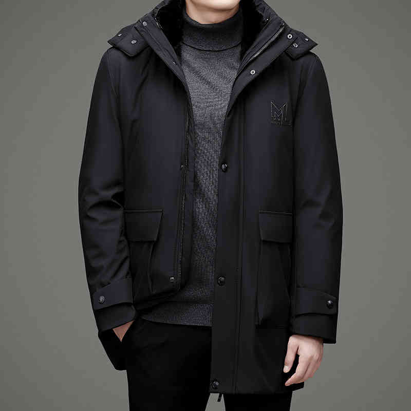 

middle aged cloth 2021 autumn winter new middle-aged and elderly dad's warm men's cotton padded et, Black