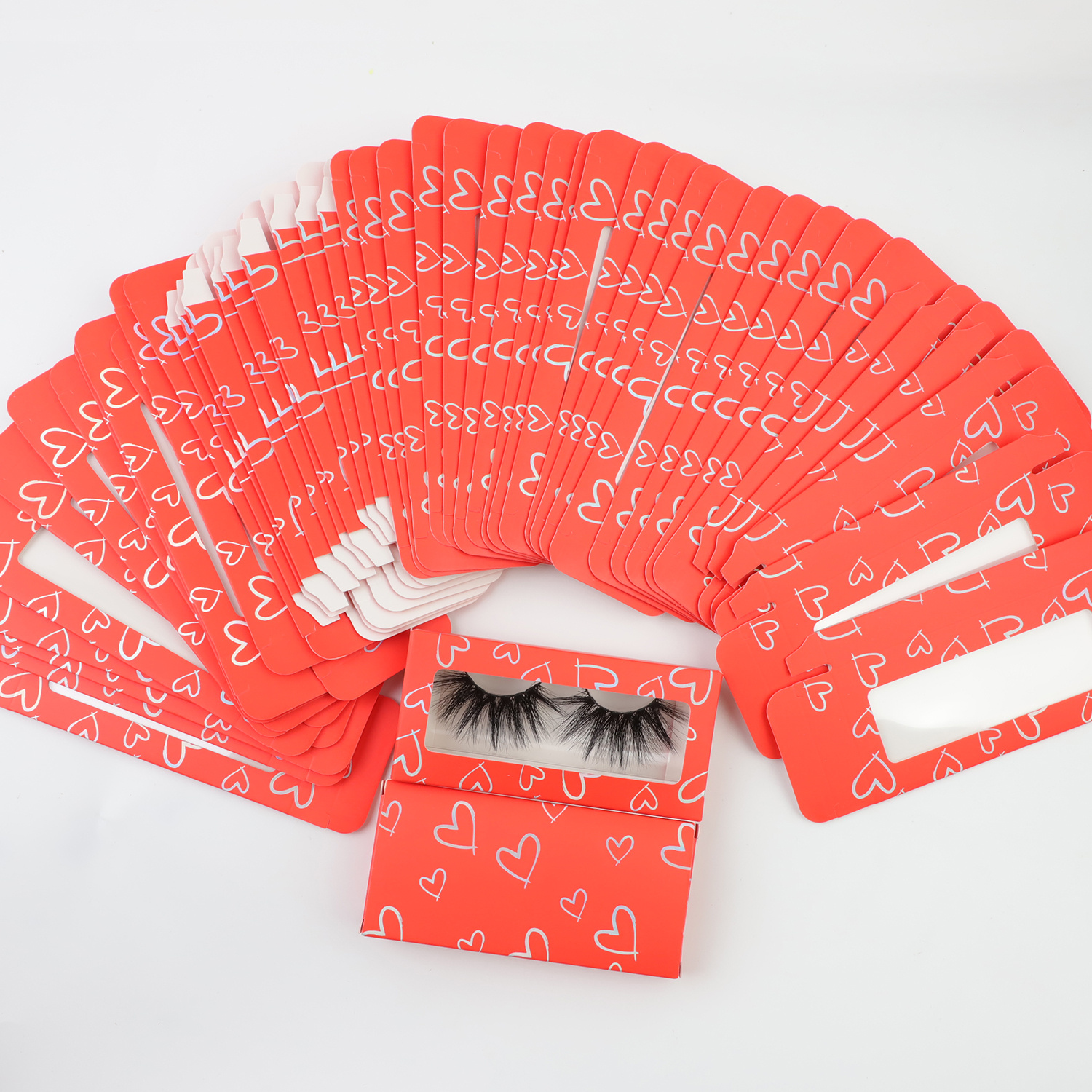 

Eyelash Packaging Box Bulk Wholesale Custom Mink Lashes Paper Boxes Package Makeup Set Eyelashes Case Pack