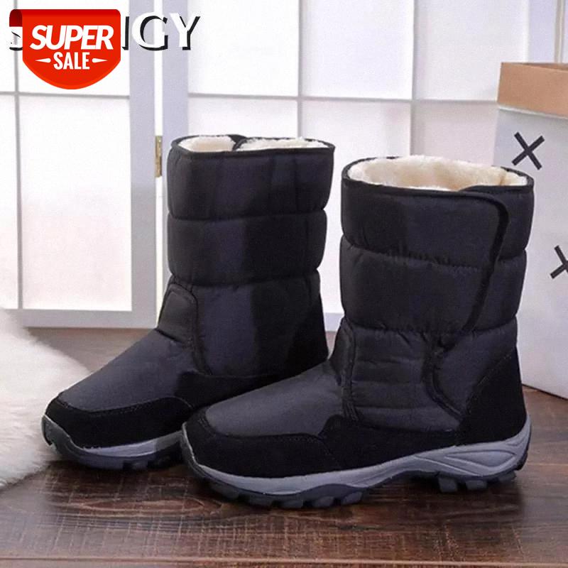 

2020 New Snow Ankle Shoes Solid Color Warm Fur Slip-On Men's Shoes Cotton Fabric Casual Winter Outdoor Walking for Males #ga2A