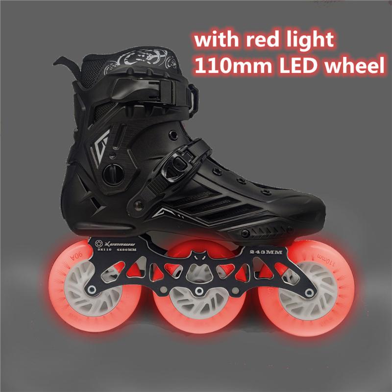 

Inline & Roller Skates 3 Wheel LED Flash Shoes With 3X110mm White Blue Green Red Pink Light Color Shine Skate Street Patines 110mm, White light