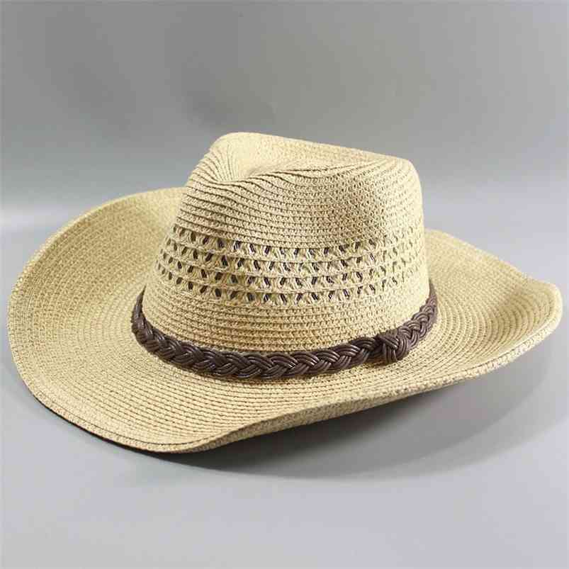 

Top Quality Man Straw Hat Wide Brim Beach Foldable Cap Big Bone Men Plus Size Fedora 58CM 60CM 62CM 210709, Hollow out