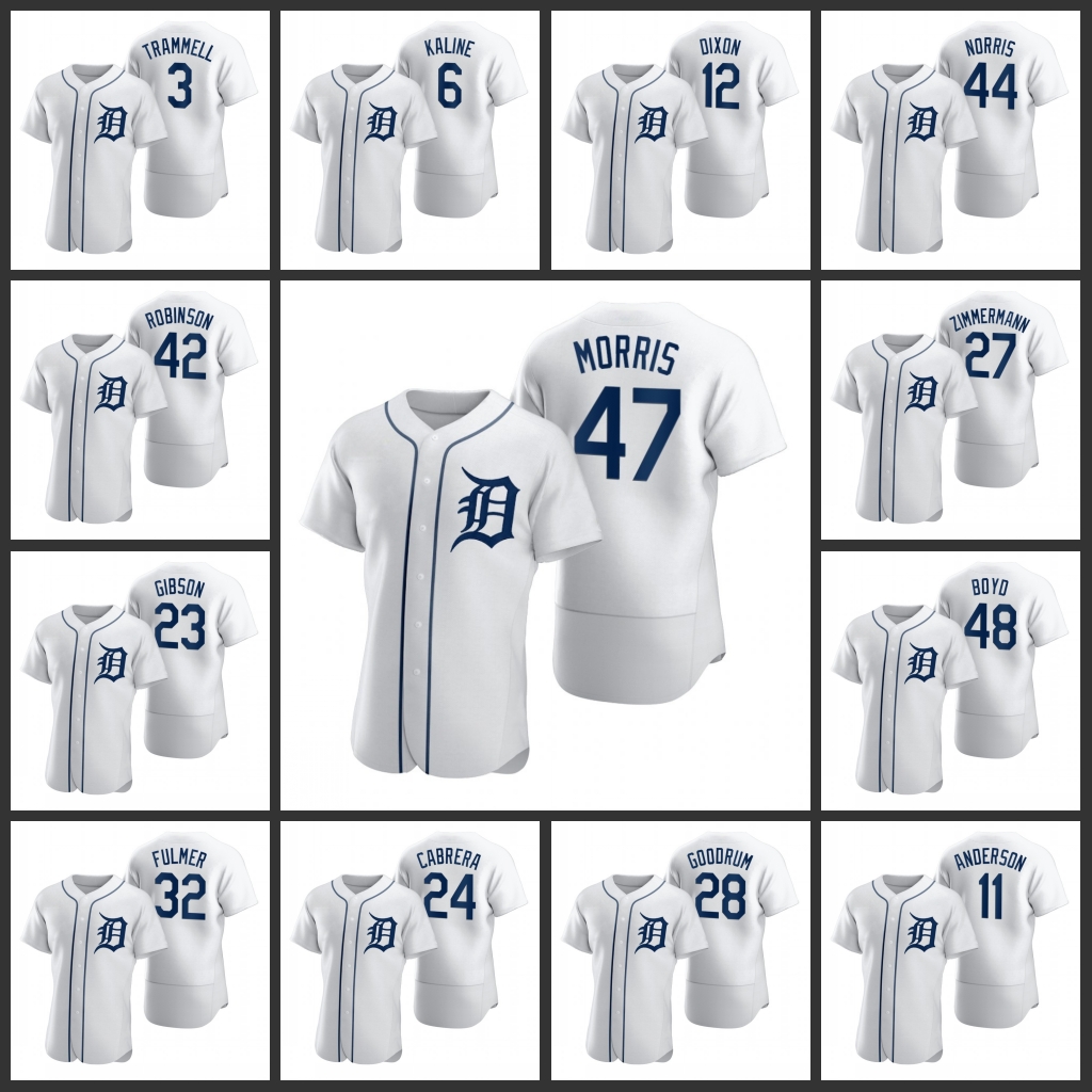 

Detroit Tigers Men Jackie Robinson Alan Trammell Michael Fulmer Sparky Anderson Authentic Women Youth Jersey, Black