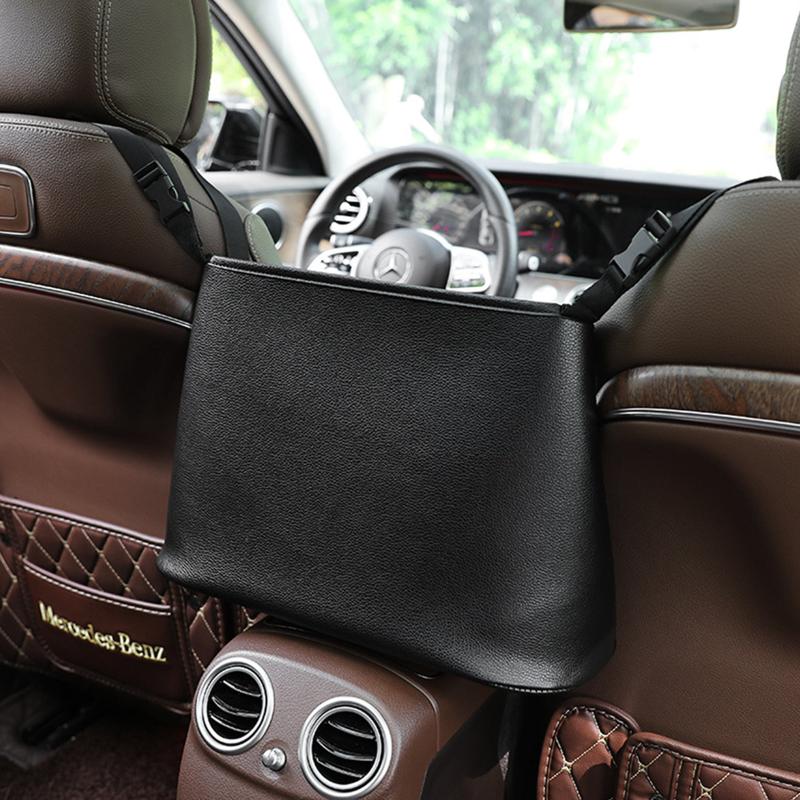 

Car Seat Organizer, Large Capacity PU Leather Car Handbag Holder Lightweight Hanging Storage Bag, Black