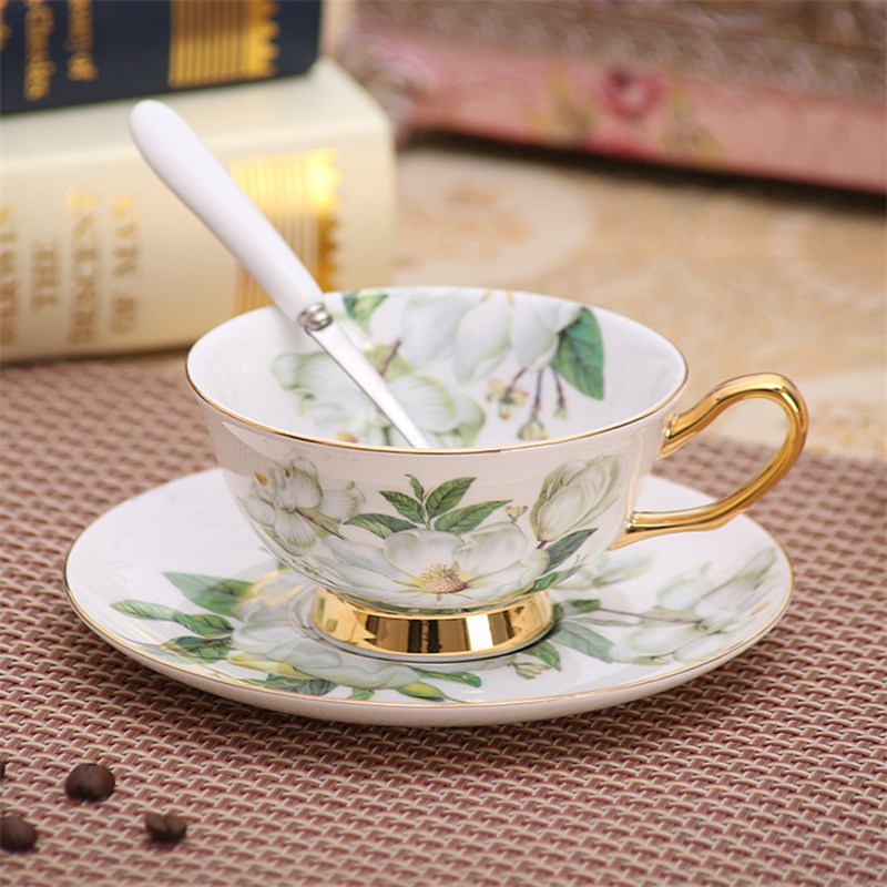 

European Bone Ceramic Coffeeware Sets Porcelain Bone Coffeware Sets China Drinkware Coffee Cups and Saucer Sets Birthday Gift