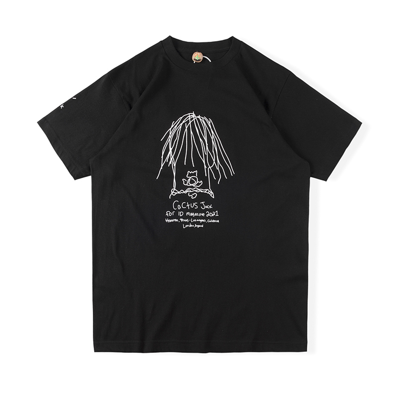 

20ss Ins Hot USA Hip Hop Star Cactus The Utopia Issue Tee Skateboard Mens t shirt Women Short Sleeve Street Casual Tshirt, White;black