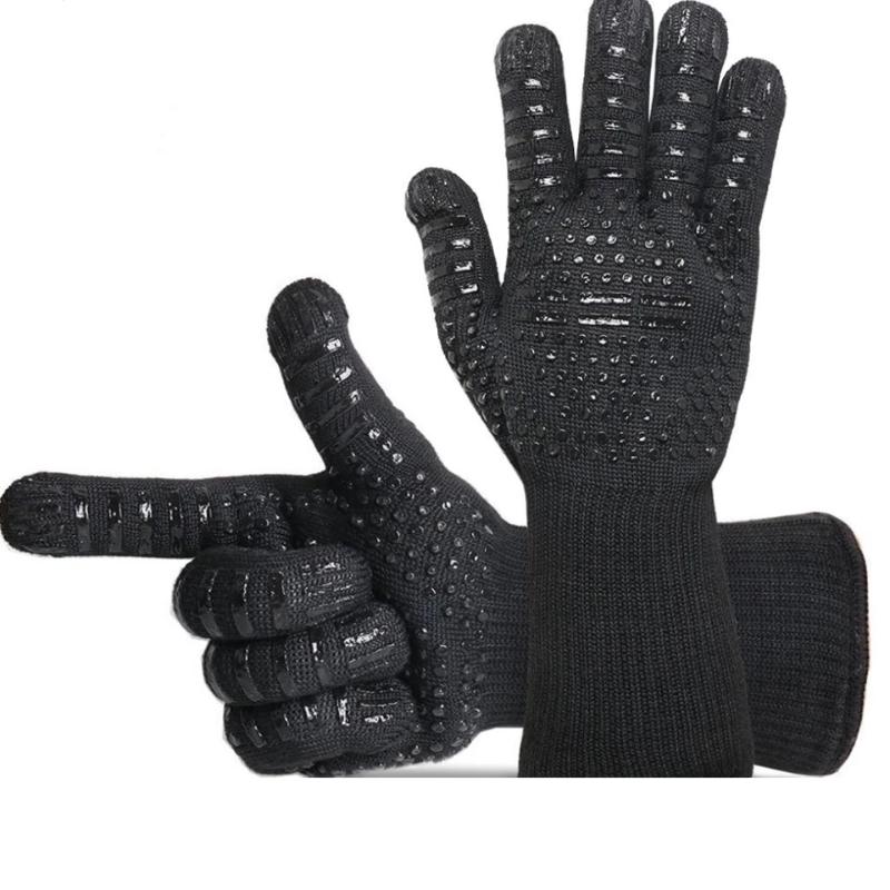 

Oven Mitts BBQ Gloves High Temperature Resistance 500 800 Degrees Fireproof Barbecue Heat Insulation Microwave