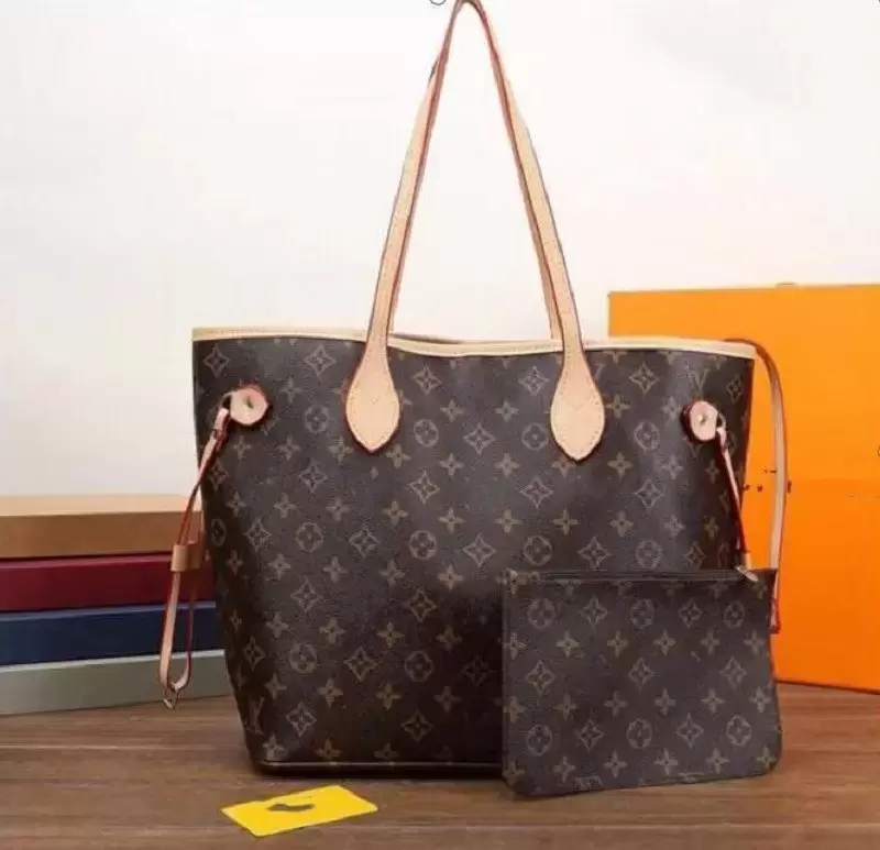 

2pcs/set high qulity classic womens handbag flower ladies composite tote PU leather clutch shoulder bags handbags purses LVLOUISVITTON VUTTON, Black grid