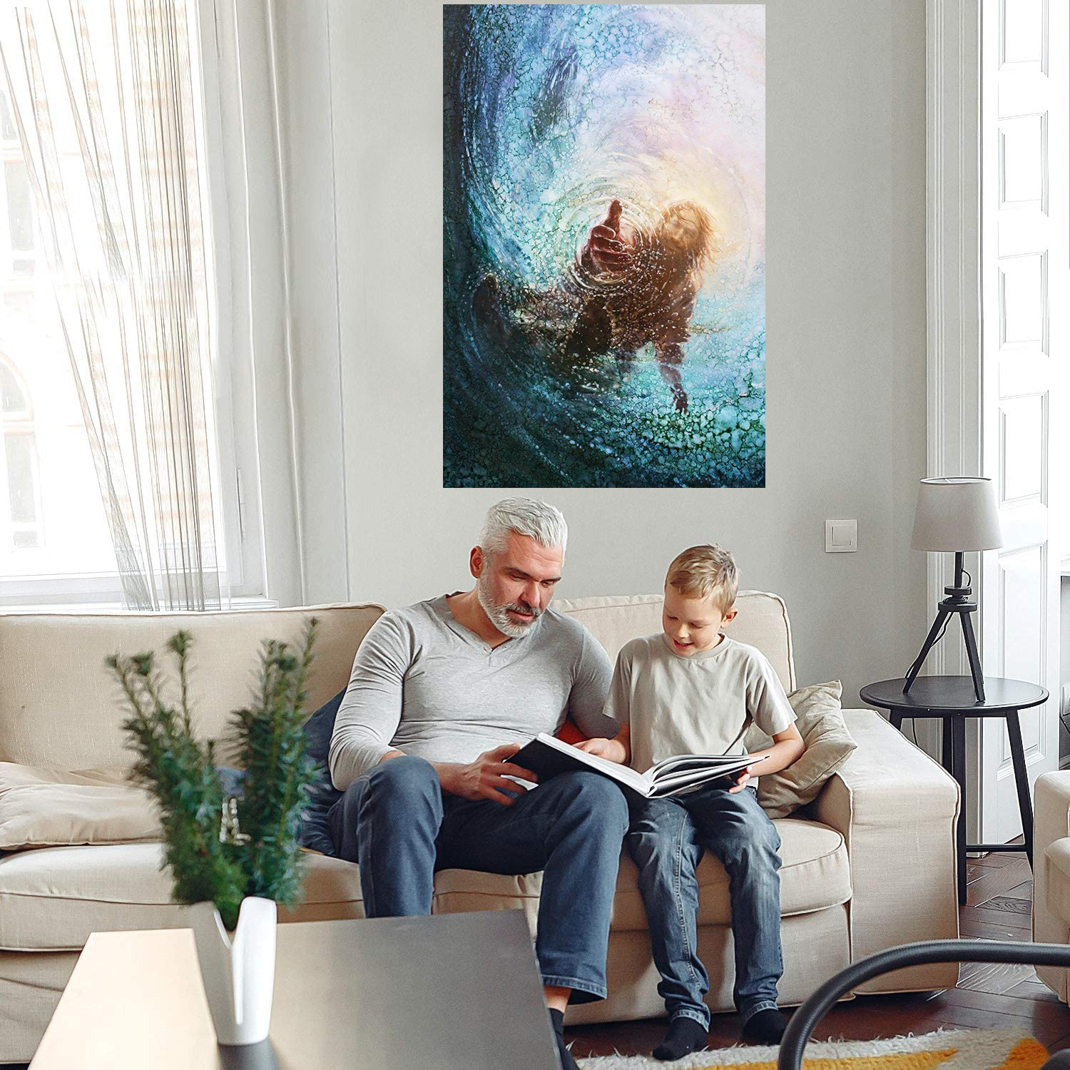 

Jesus Christ Reaching Hand into the Water Home Decor Huge Oil Painting On Canvas HD-Print Wall Art Picture Customization is acceptable 21061216