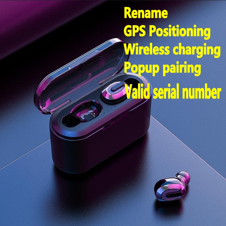

TWS headset H1 chip GPS Rename pop up window Wireless Earbuds Valid serial number Support wireless charging White headphones appearance