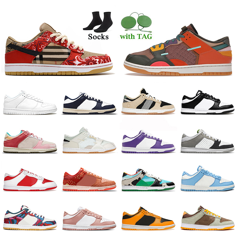 

Dunks Low Women Mens Running Shoes Cactus Jack Scrap Archeo Brown Sea Glass Vintage Navy White Black Paisley With Socks Platform Sneakers 2022 Skateboard Trainers, A15 vintage navy 36-45