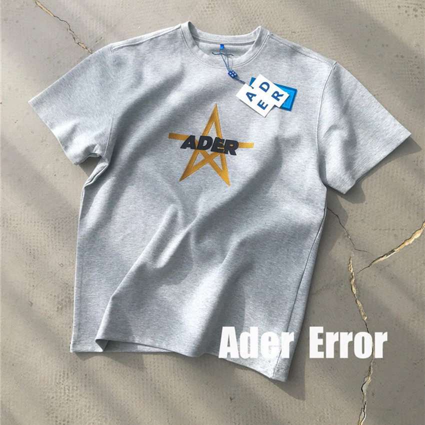 

2021 New Error Stad T-shirt Men Women 1:1 High Quality Star Embroidered Sewing Letter Adererror Tee Ader Tops N596
