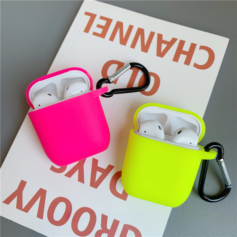 

Fluorescent color Apple Airpods case Pure color Bluetooth Air pods Pro 2 1 headphone box