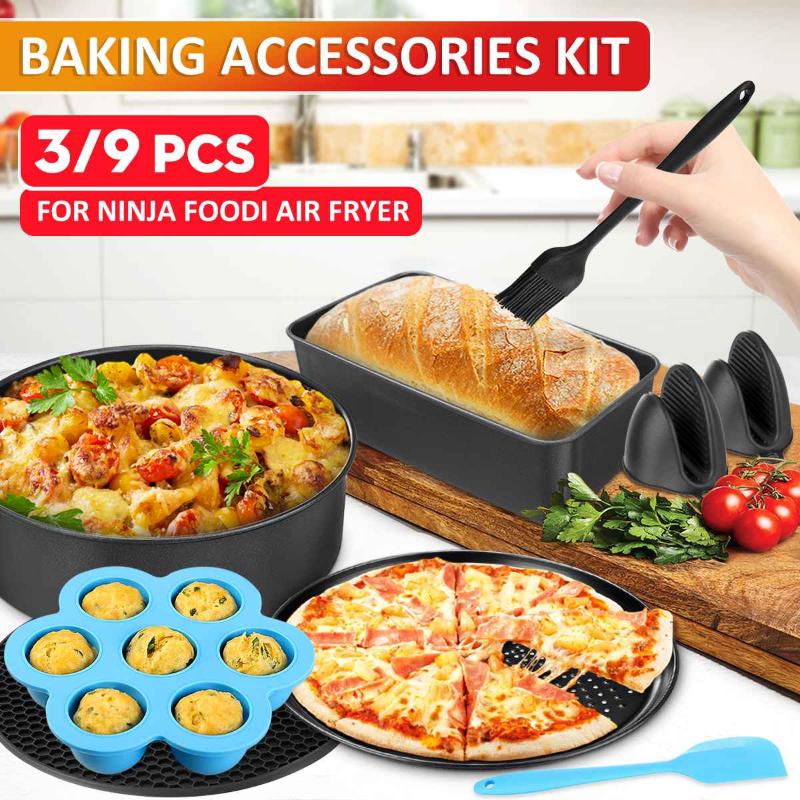 

Air Fryers 9Pcs Fryer Accessories Bread Cake Baking Tools Pan For Instant Pot Pressure Cooker Oven Ninja Foodi 6.5 8QT