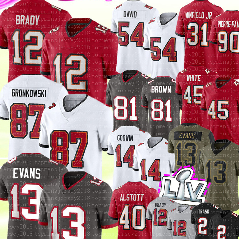

87 Rob Gronkowski 12 Tom Brady Jersey 13 Mike Evans 54 Lavonte David Football Jerseys Antonio Brown 45 Devin White Leonard Fournette Chris Godwin Vita Vea Winfield Jr, Mens s-xxxl {haidao}