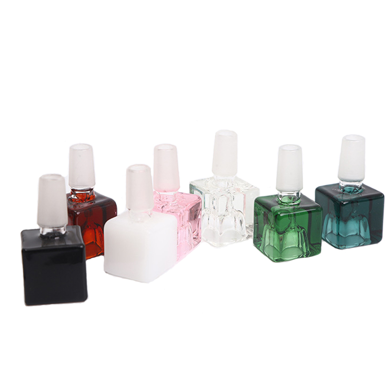 

Square drill glass cigarette pot cigarette 14mm 19mm glass bowl for bong