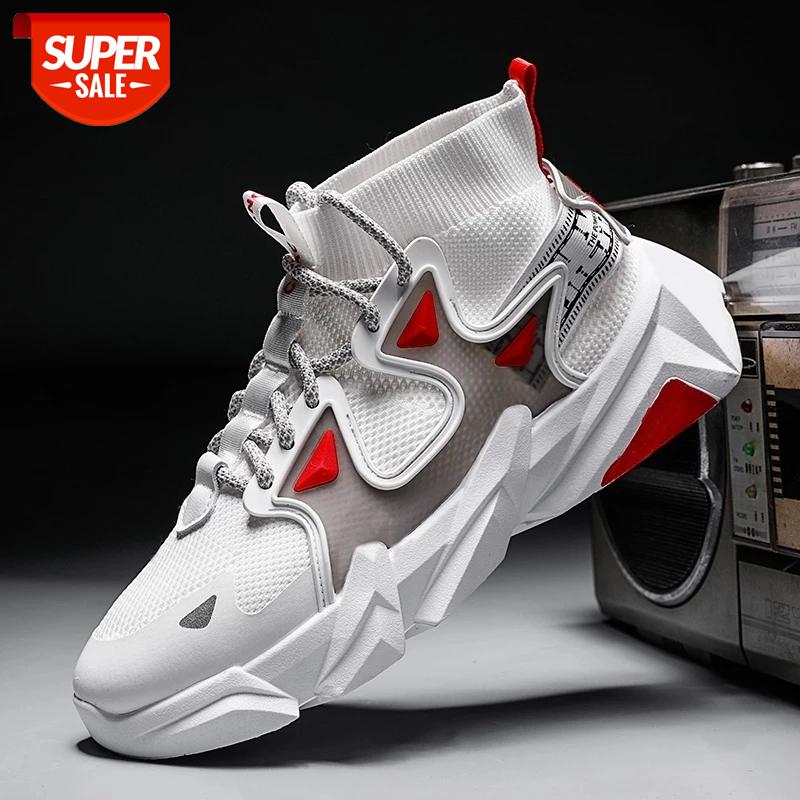 

2021 New Men Casual Shoes Outdoor Fashion Solid Color Lace-Up Sneakers Breathable Sport Sock Men Shoes Comfortable Footwears #350d