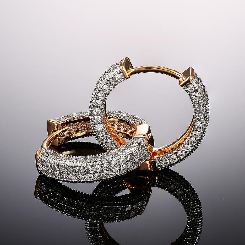 

Hoop & Huggie Luxury Women Small Earrings Dazzling Micro Paved CZ Stones Versatile Female Accessories High Quality Fashion Jewelry