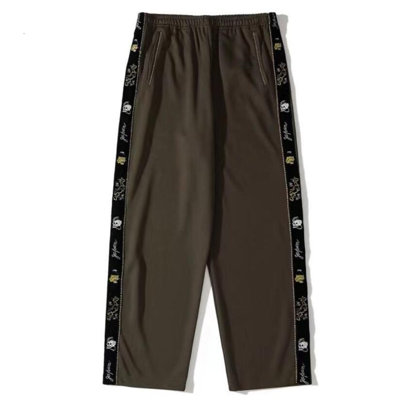 

2021 21ss New Japan Hip Hop Men Women Kapital Tokyo Limit Zip Gold Embroidered Ribbon Sweatpants Trousers Maj8