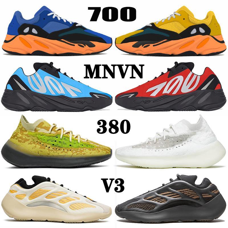 

Top quality 7OOv2 Sun Running Shoes for men women Runner Safflower Azareth Azael Alvah Alien Mist Vanta Sneakers Trainers Size 36-46, Red;white