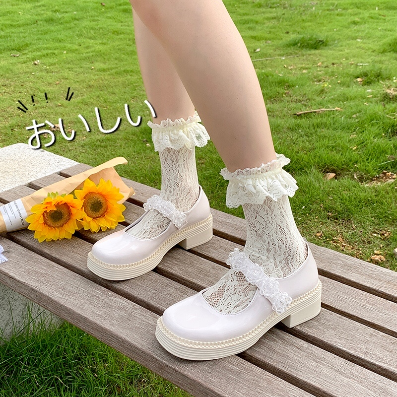 

Crystal white lolita shoes Round Toe autumn outdoor casual ladies shoes student party Mary Jane shoes zapatos de mujer 2022, Black matte