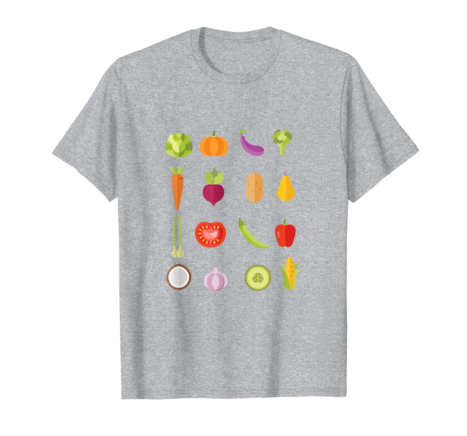 Colorful Veggie Icon Funny Gift Vegetables Vegan T-Shirt-image-703607257