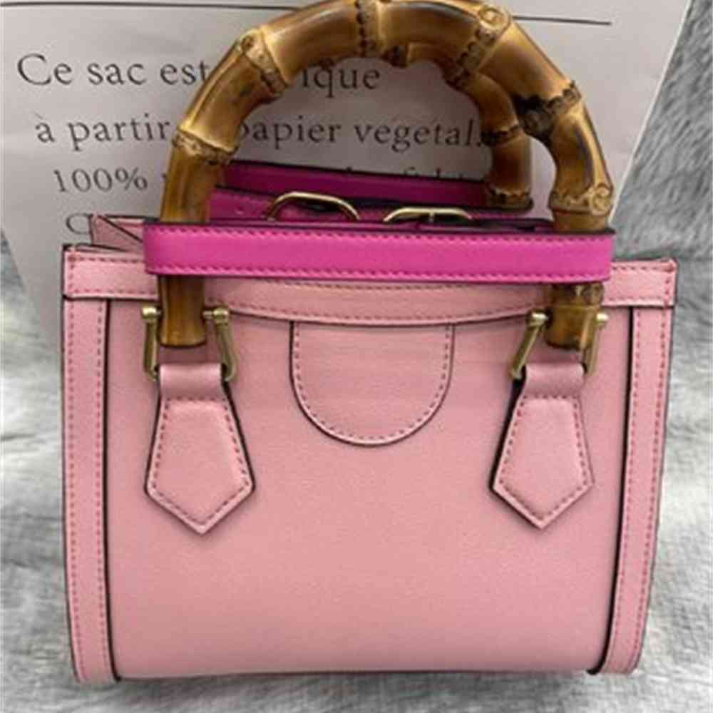 

Bag new women's leather bamboo joint portable tote bag, minority texture Single Shoulder Messenger Bag, commuter handbag Purse sale, Black