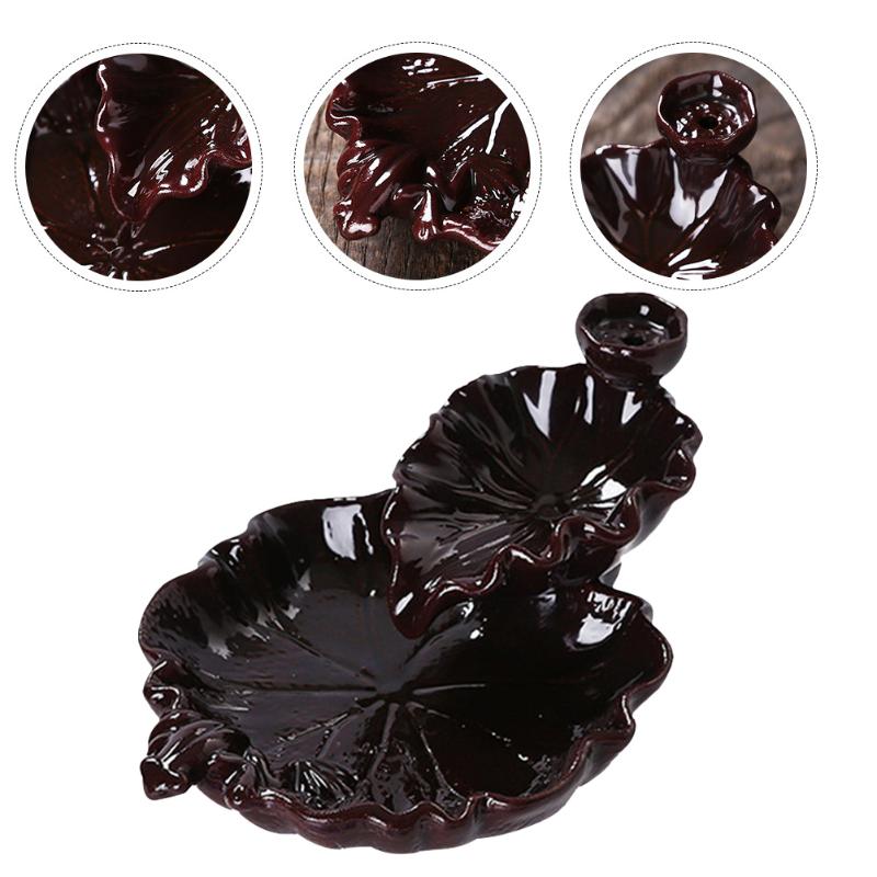 

Fragrance Lamps 1pc Exquisite Ceramic Craft Incense Holder Lotus Leaf Shaped Base
