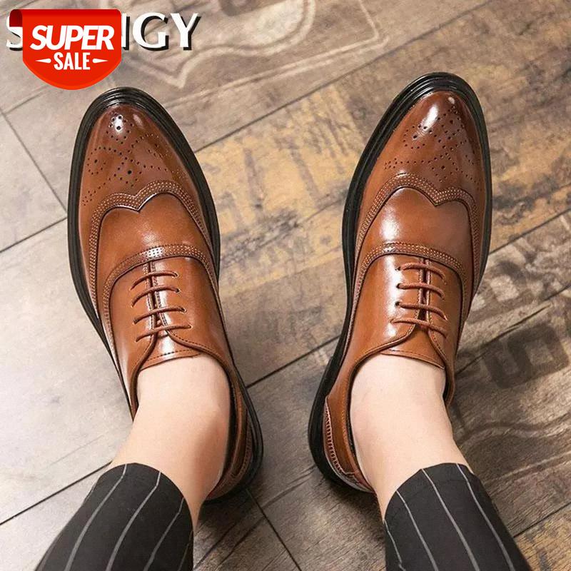 

Men Shoes Casual Round Toe Brogue shoes British Style Men Shoes Business Office Man Flats Oxfords For Male Formal #yr4W