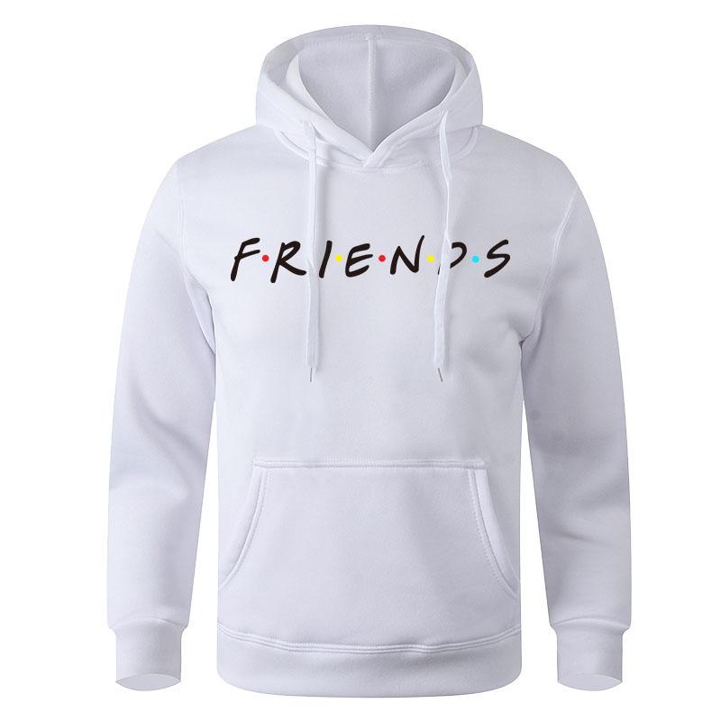 

Men' Hoodies & Sweatshirts Friends Men Women Fashion TV Show Streetwear Harajuku Solid Color Print Hoodie Hip Hop Oversized Tracksuit Tops, White