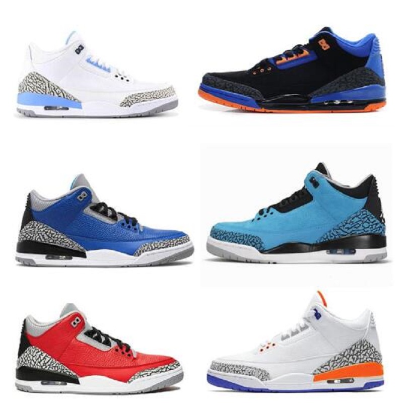 

basketball shoes men 3s jumpman 3 Royal Cement Fire Red black white UNC University Red Tinker mens trianers fashion sports sneakers, # 9
