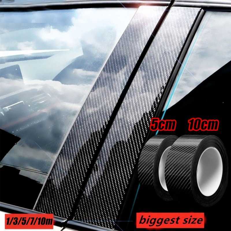 

1/3/5/7/10m Carbon Fiber Pattern Car Stickers Anti-stepping Bumper Door Trim Protection Stickers Auto Decoration Decals 3D, Other