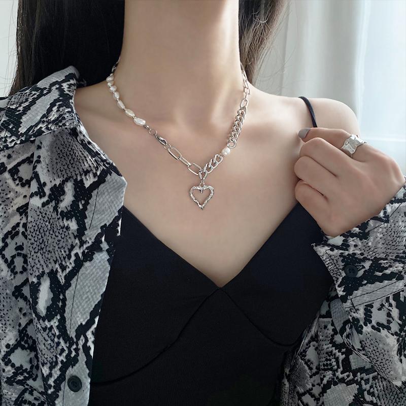 

Chokers Fashion Necklace Punk Heart Simulated Pearl Women's Necklaces Vintage Lady Summer Beach Jewelry Gifts