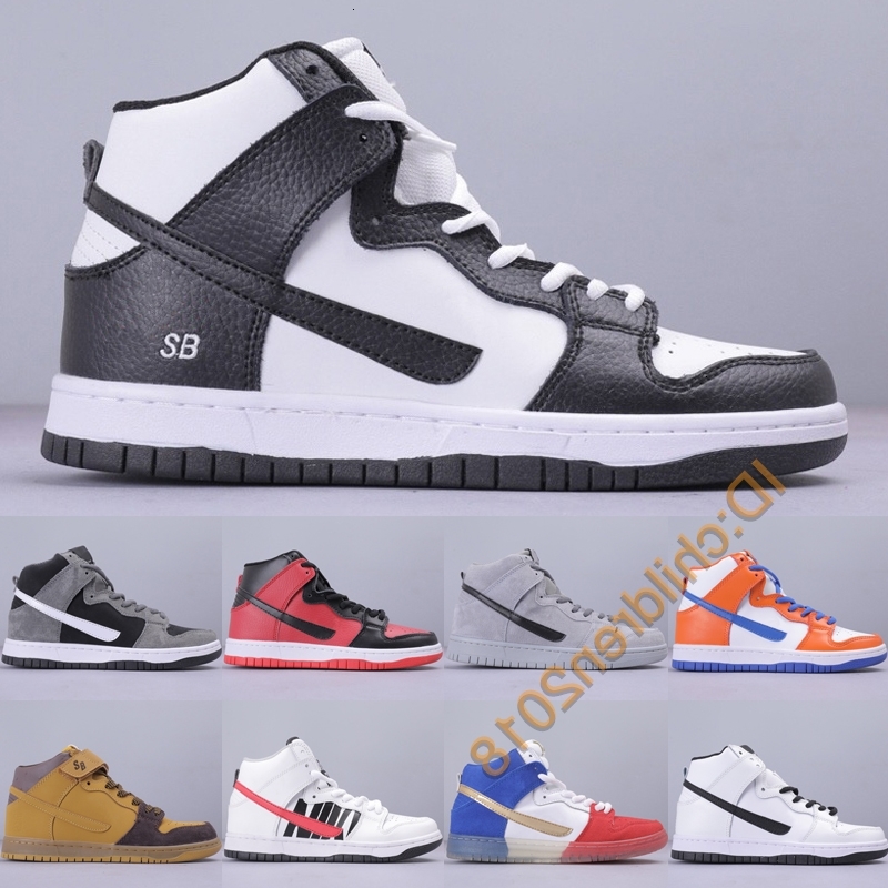 

Dunk SB High Skateboard Shoes For Men Women 2019 Designer Future Court Obsidian Danny Supa Brown Pack Outdoor Casual Sneakers Size 36-45, White black