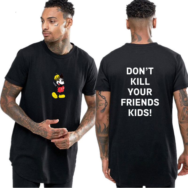 

2021 New Xxxtentacion Rapper t Shirt Don't Kill Your Friend's Kids Men Casual Oversize High Street Top Tees Smiley R46o, White;black