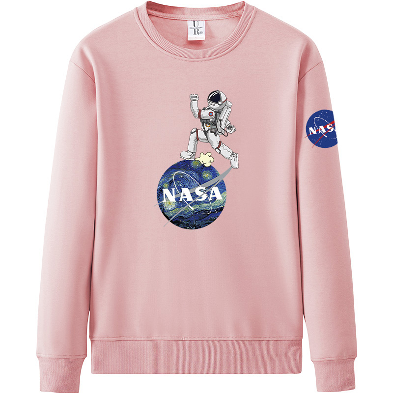 

2021 NASA Long Sleeve Hooded Hoody Pullover Men Women Hoodie Sweatshirts Plus Size 219-20, Pink 2