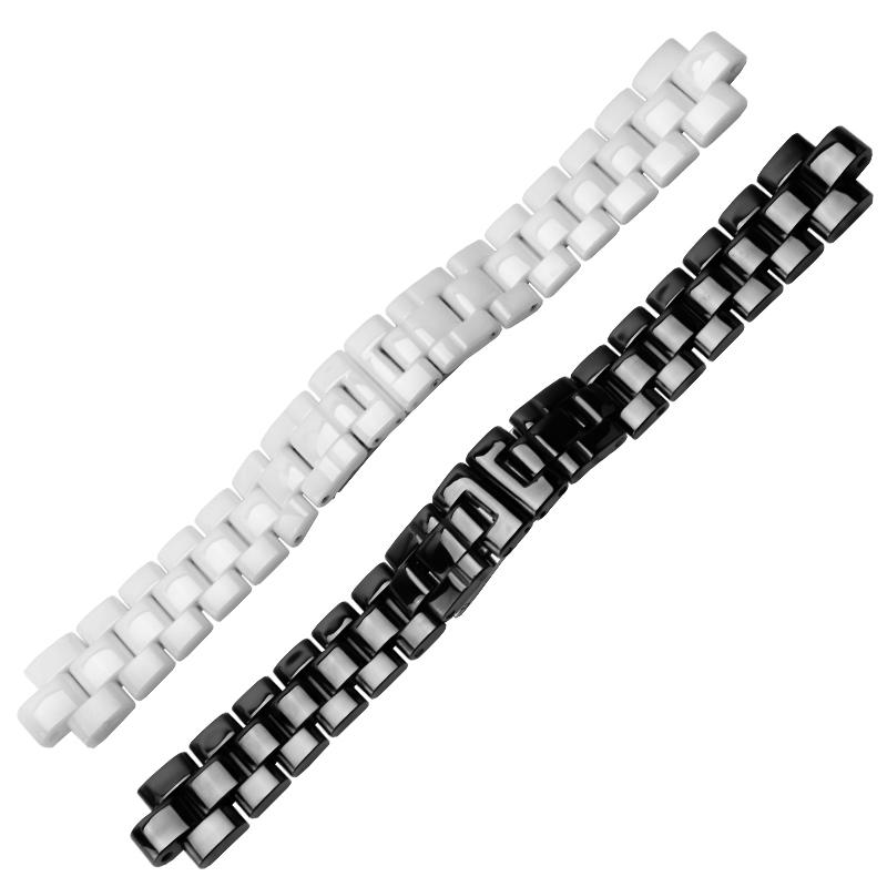 

Watch Bands 7.5mm 6mm Ceramic Strap White Black Watchband Couples Replacement For J12
