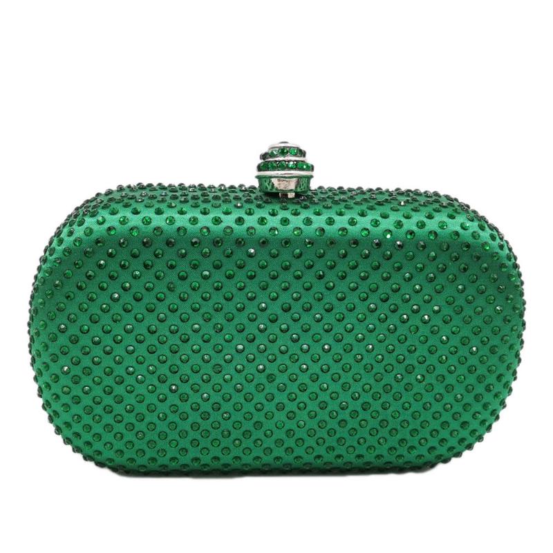 

Evening Bags Royal Green Rhinestones Clutch Women Bridal Handbag Wedding Party Crystal Purse Chain Shoulder Bag, Blue