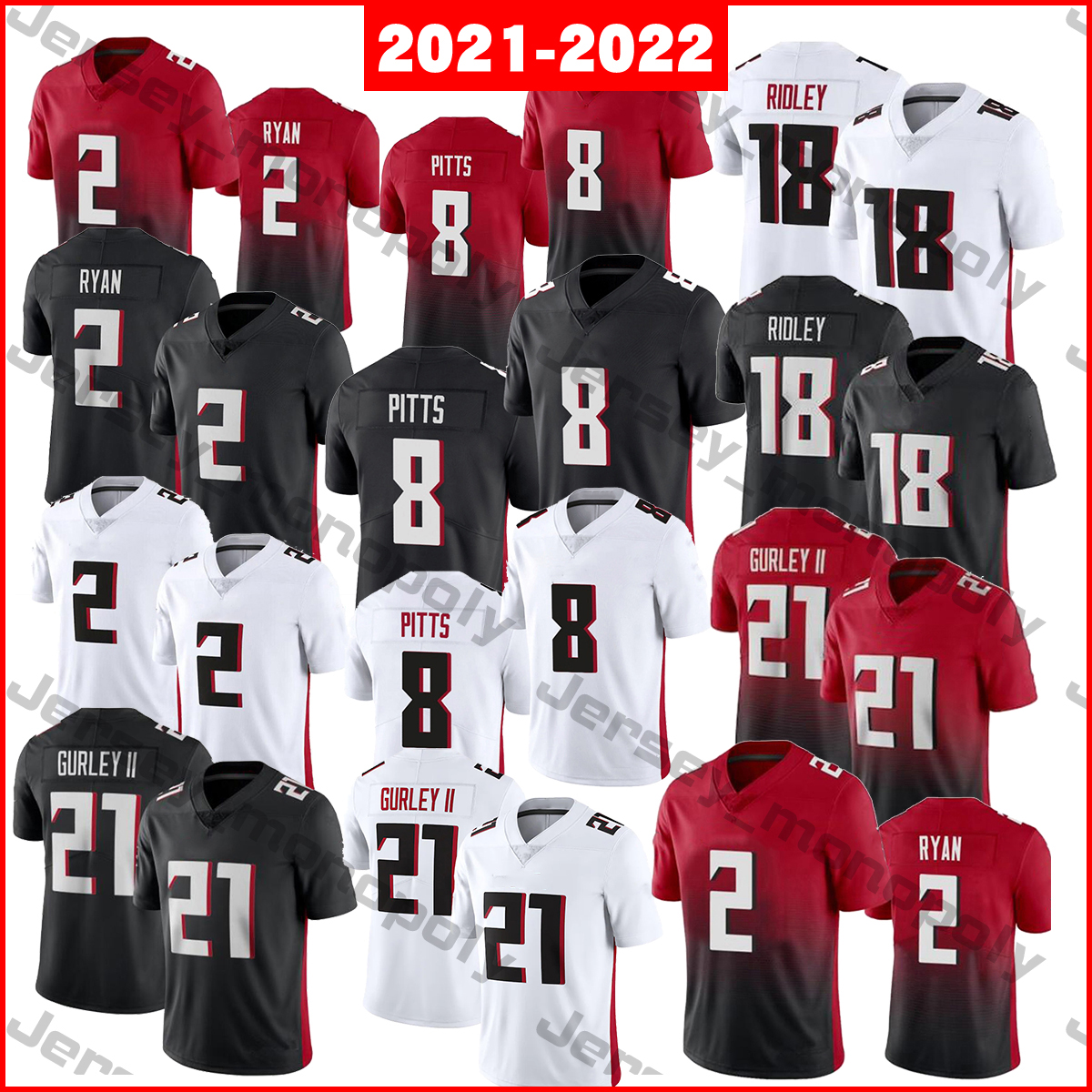 

2021-2022 Football Jerseys 2 Matt Ryan 8 Kyle Pitts 18 Calvin Ridley 21 Todd Gurley II, As