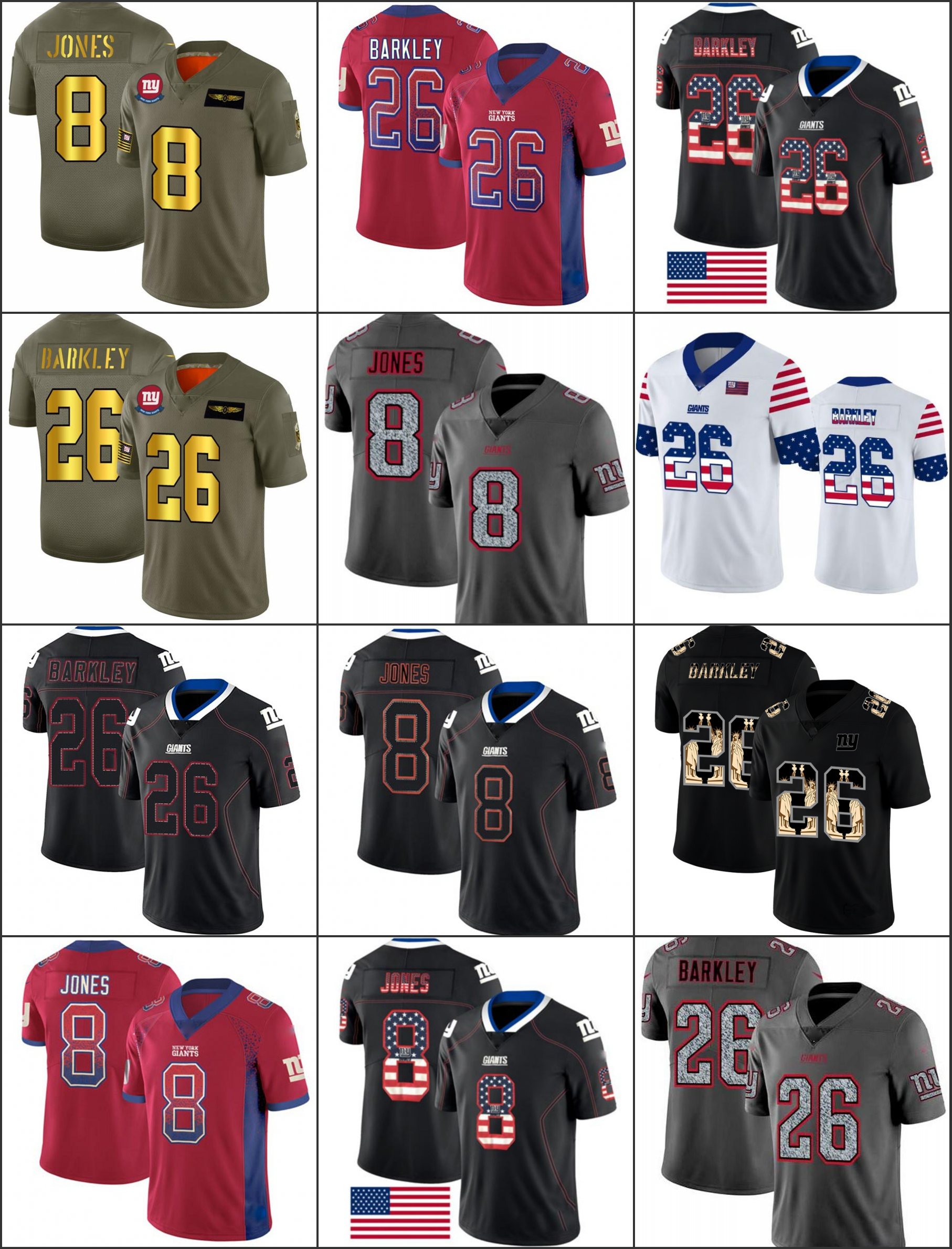 

Jersey New York''Giants''Men #26 Saquon Barkley 8 Daniel Jones''NFL''Women Youth Limited Football Jersey
